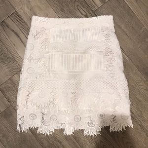 Topshop White Lace Skirt